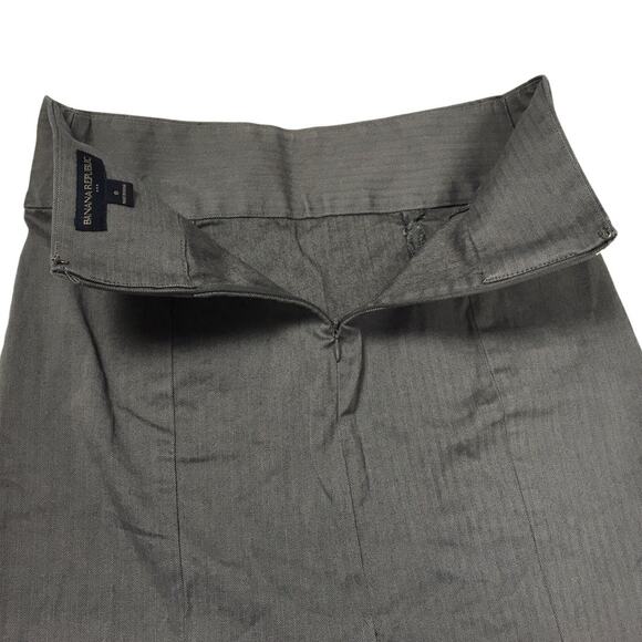 Banana Republic Factory Pencil Skirt Grey Stripe Women's 0 Stretch Cotton Career - Picture 8 of 9